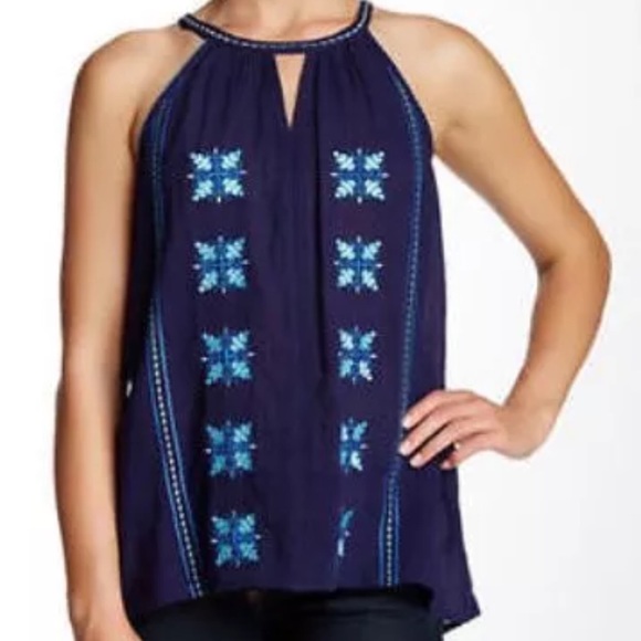 Tori Richard Other - Tori Richard S Lorno Tank Blue Embroidered $165